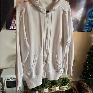 Aerie Women's Cream Zip Up Jacket